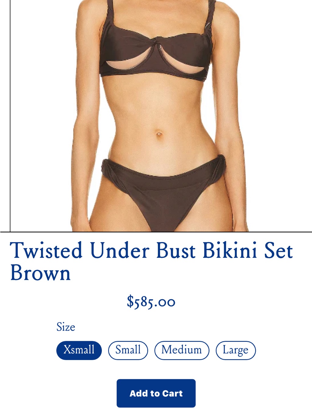Twisted Under Bust Bikini Set - Brown — image 4 of 8